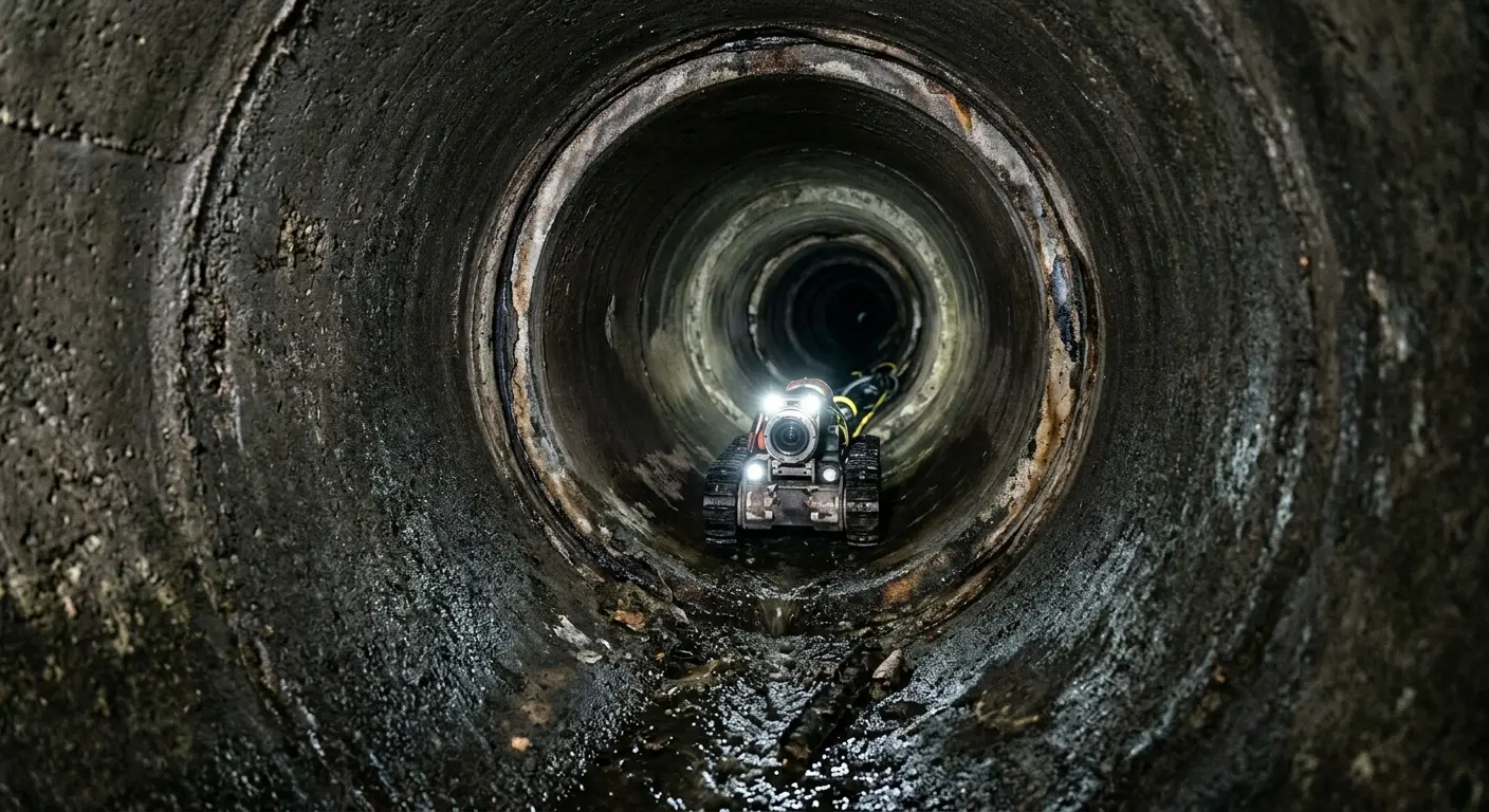 Robotic sewer camera inspecting pipe interior for Sewer Line Repair in Hanover